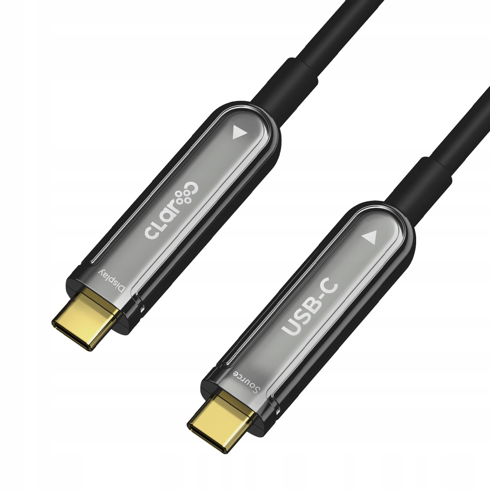 Claroc Kabel optyczny USB-C 4K@60Hz 10 m - czarny