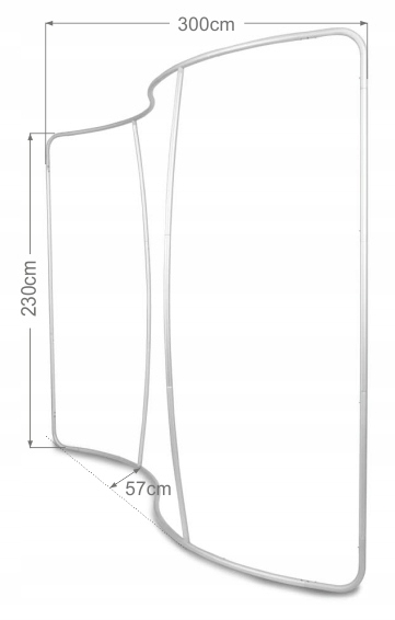 ŚCIANKA TEKSTYLNA DWUSTRONNA S-type 300cm -->realizacja 4 DNI<--
Szerokość produktu 300 cm