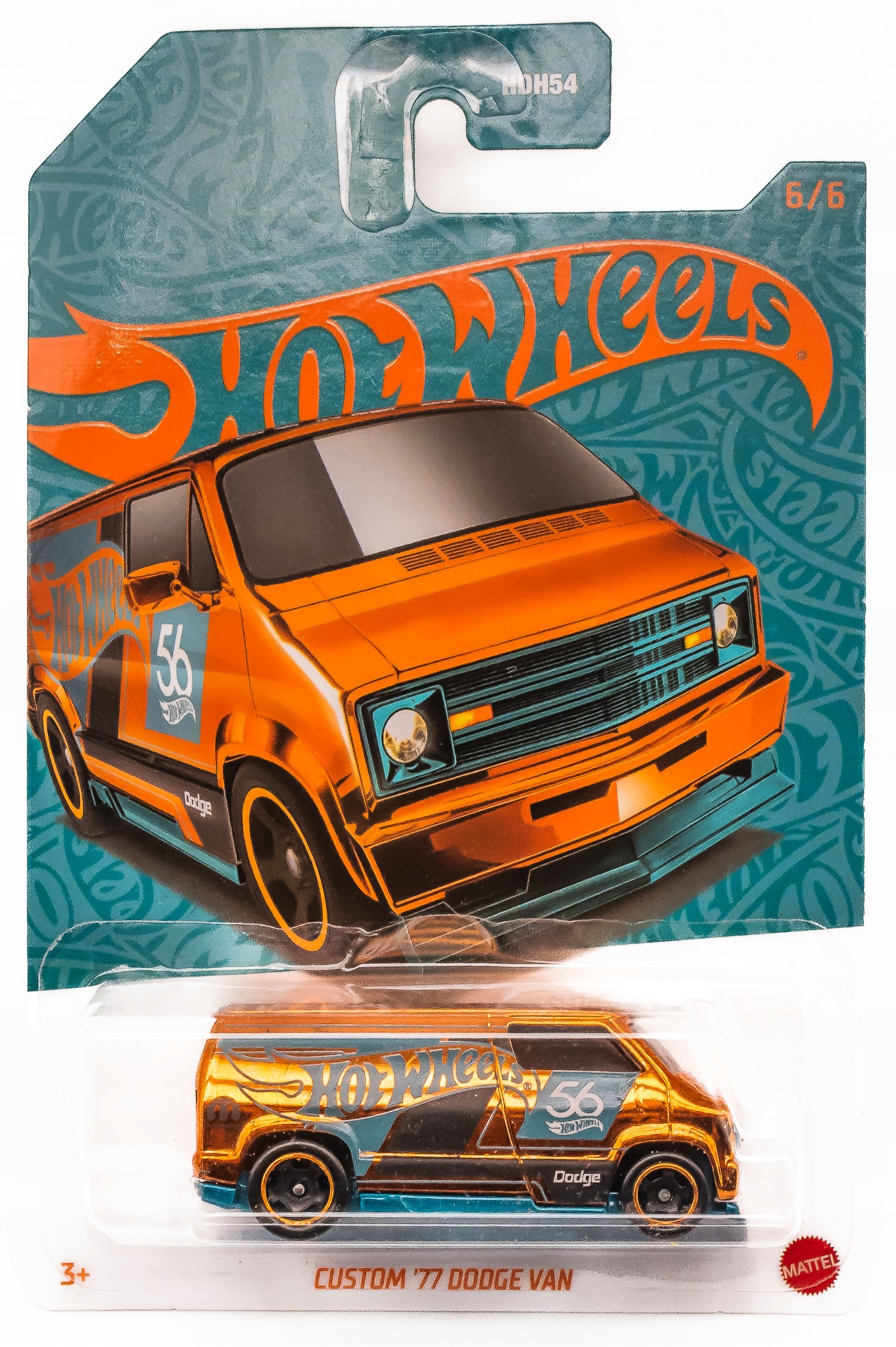 Hot Wheels Pearl&chrom 6/6 Custom '77 Dodge Van CHASE+protektor HDH54 HVX09