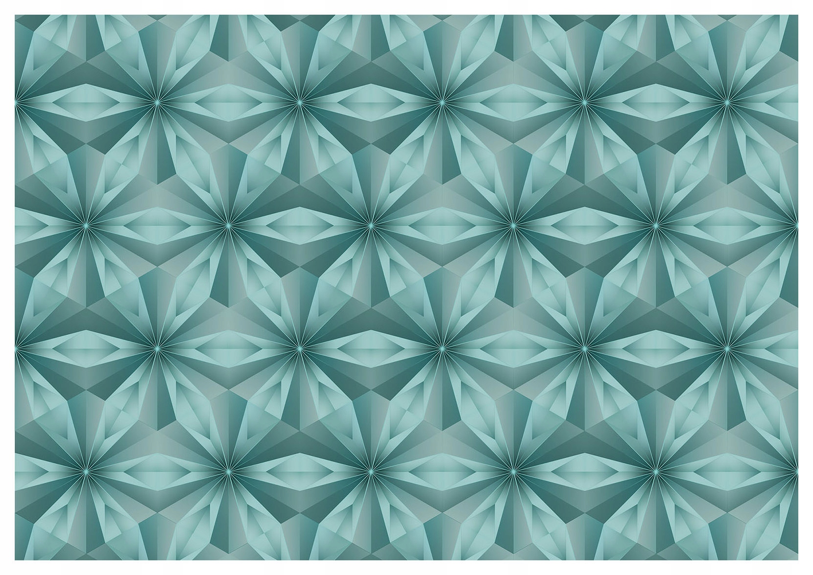 Fototapeta Geometrické květiny 368x280 Světle Modrá Šedá Vzor do obývacího pokoje lepidlo