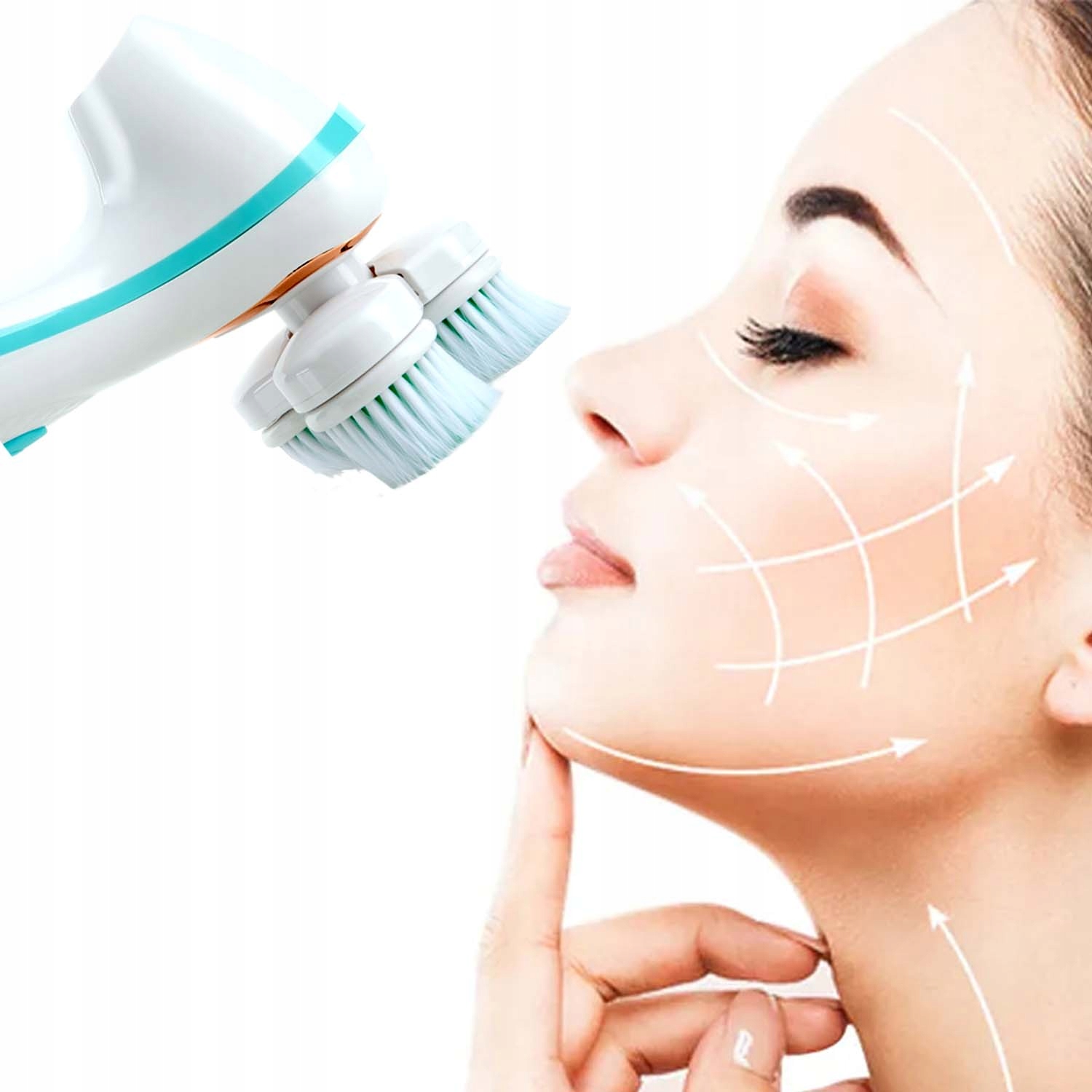 ODMŁADZAJĄCA Szczoteczka do mycia twarzy rotacyjna soniczna NA PREZENT etui Kolor dominujący biały