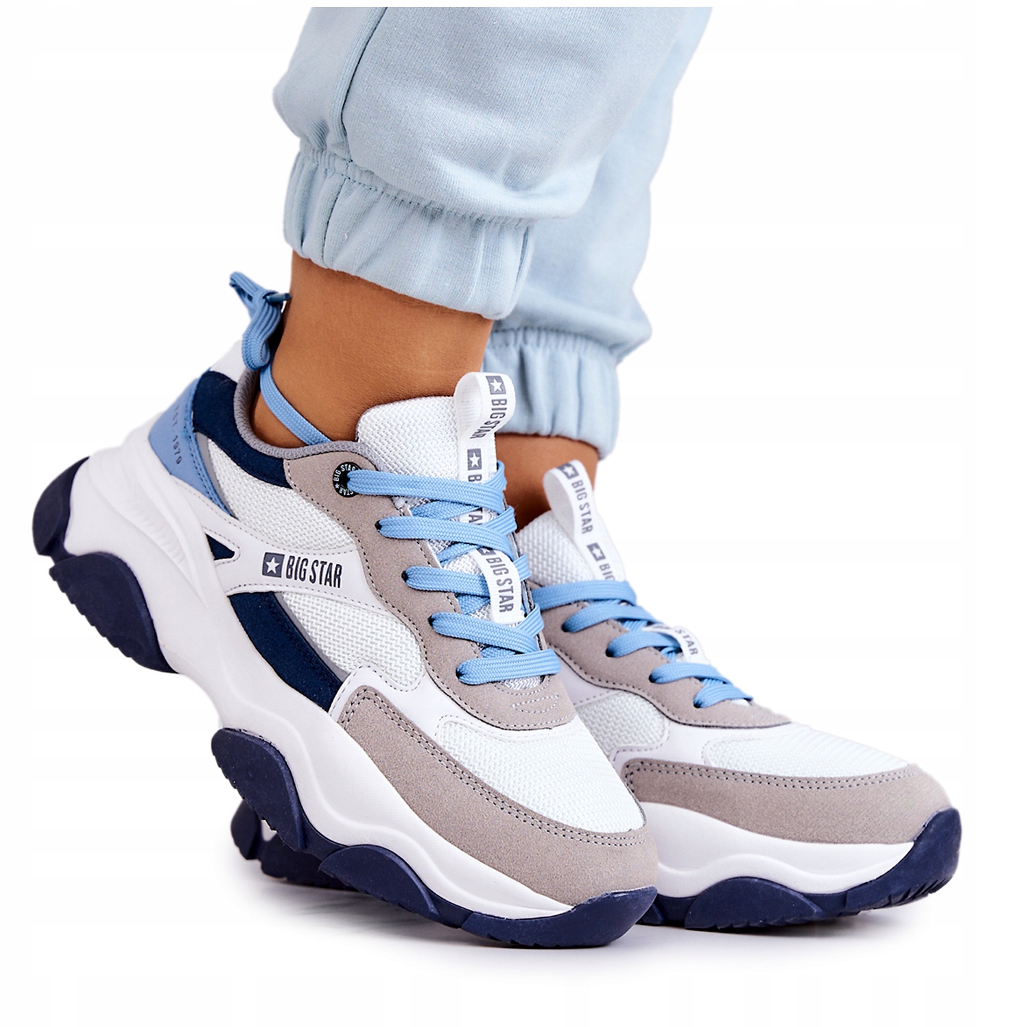 

Damskie Sneakersy Big Star JJ274580 Niebieskie 37