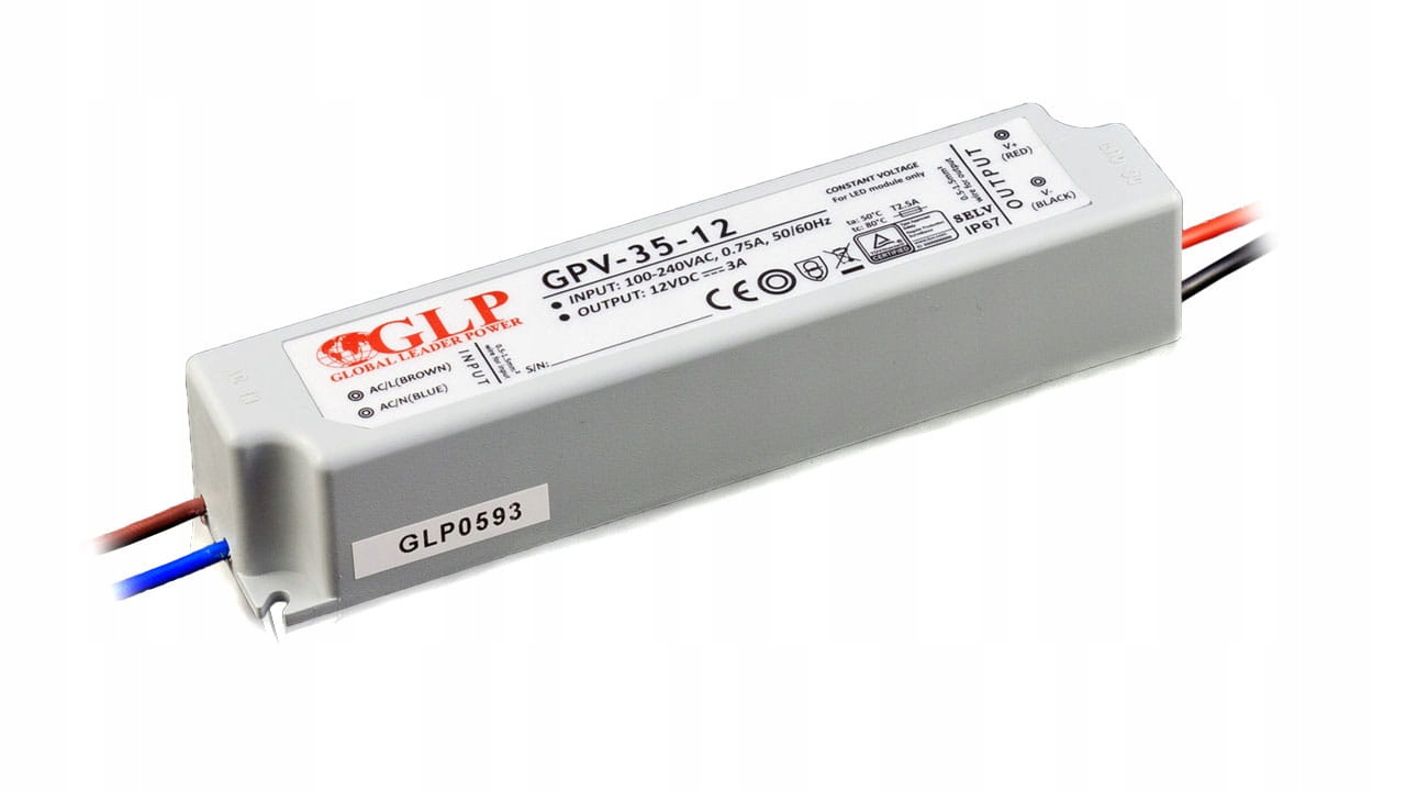 Zasilacz LED Hermetyczny GLP GPV-35-12 | 12V 3A 36W IP67