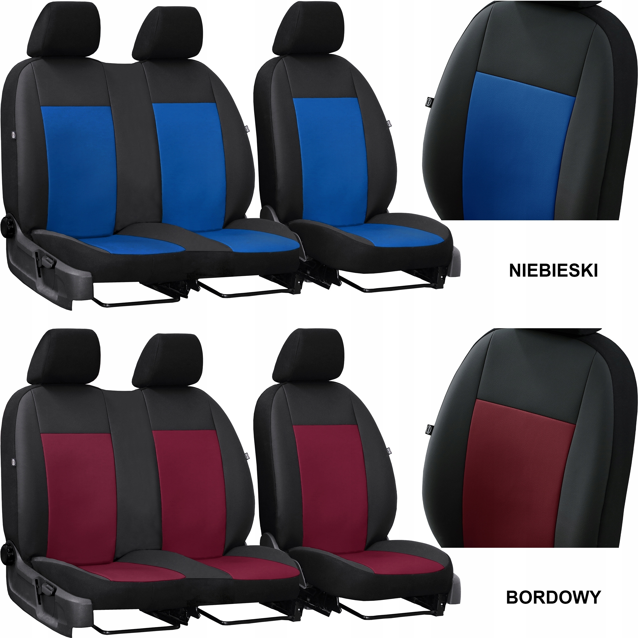 SKÓRZANE POKROWCE MIAROWE DO TOYOTA PROACE 2 2+1 Kolor beżowy