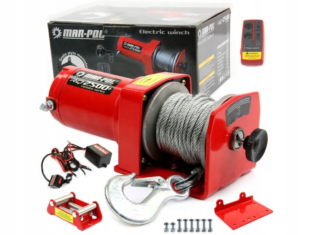 Elektrický lanový navijak 12V 1133kg 2500lbs M80762