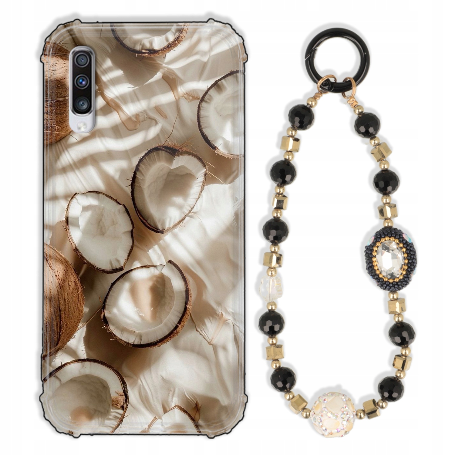 Puzdro Pre Samsung A70 Case Antishock Zirkóny Čierno Zlaté|odolné|pevné