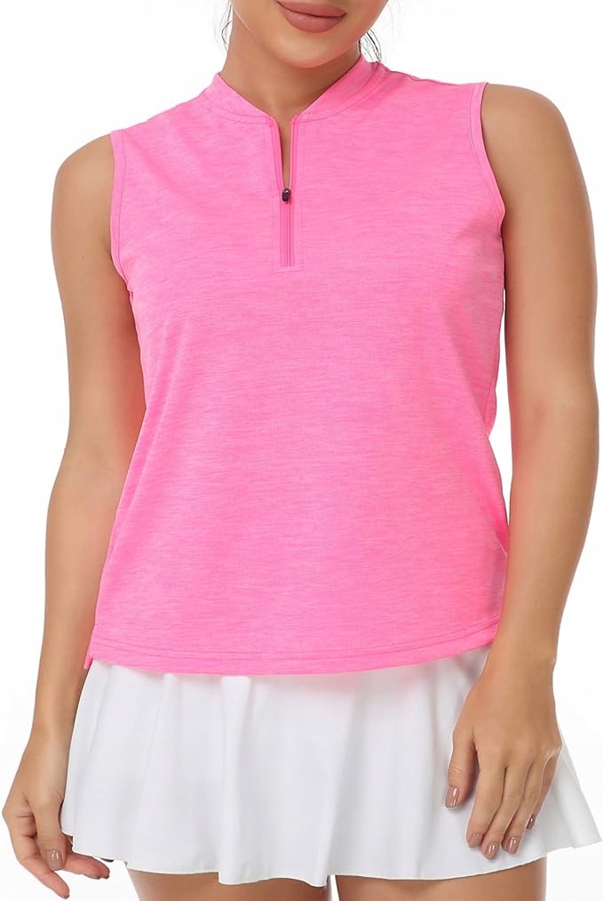 Koszulka sportowa oddychająca, sport, bieganie, golf, tenis, różowa r. S