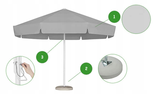 Parasol ogrodowy 3,5 m Rodos Producent inna