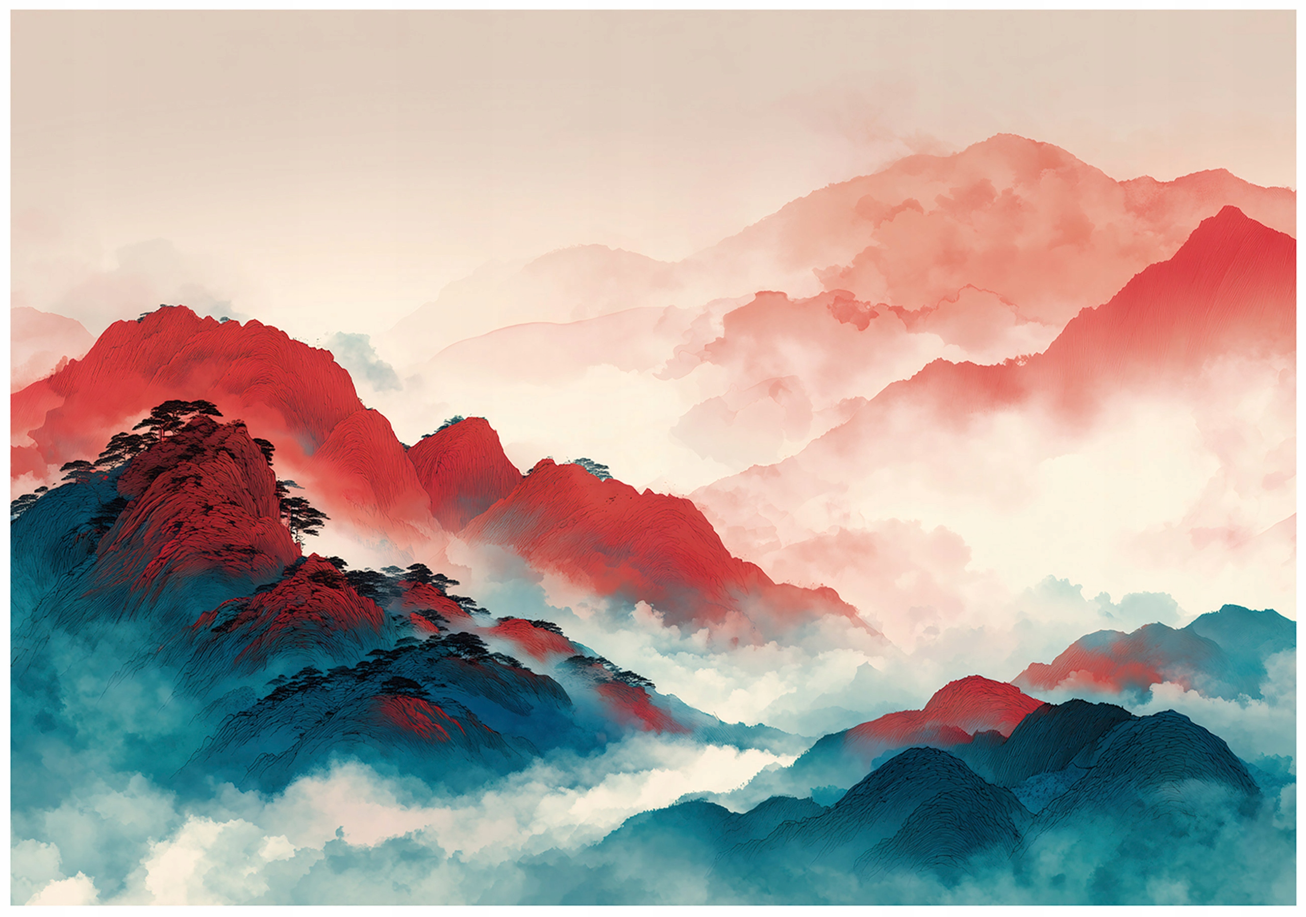 Fototapeta Hory Krajina Príroda Ružová Modrá Výhľad Príroda Oblaky 300x210