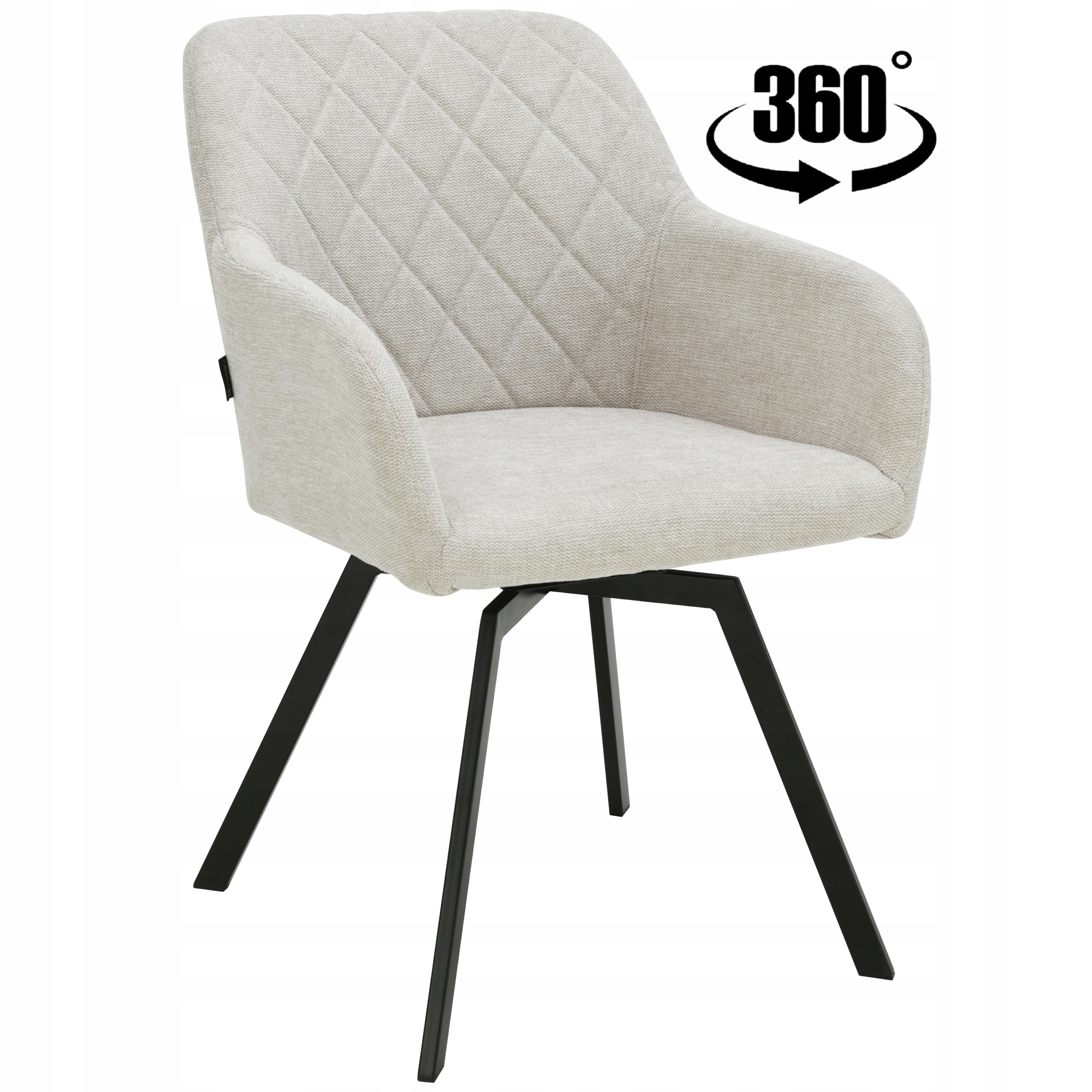 Krzesło obrotowe tapicerowane beżowe do salonu jadalni kuchni biurka Panko