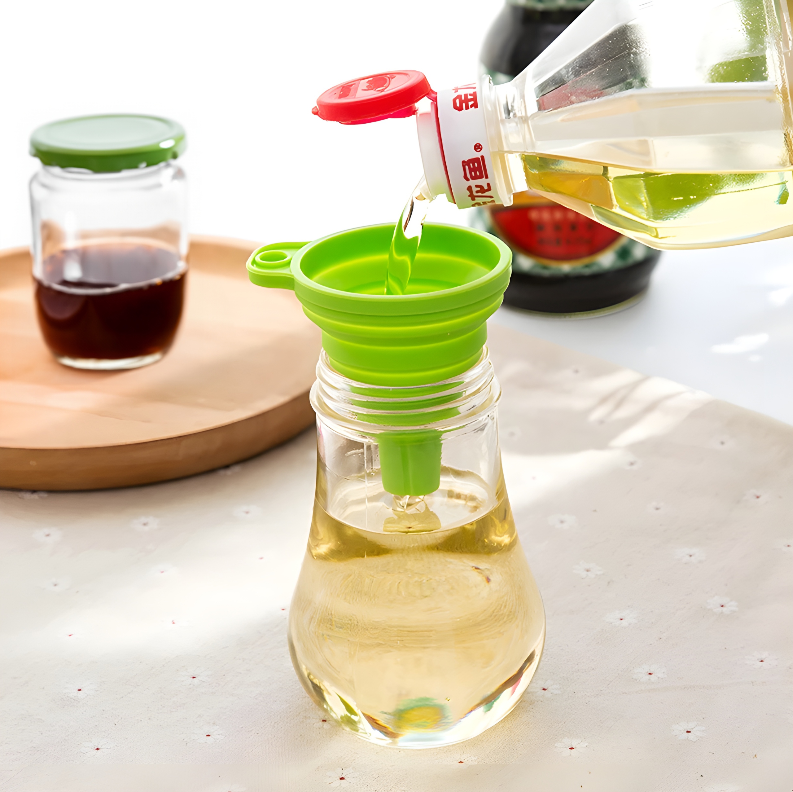 LEJEK SILIKONOWY SKŁADANY HARMONIJKA NA PŁYN OLEJ Kolor odcienie czerwieni