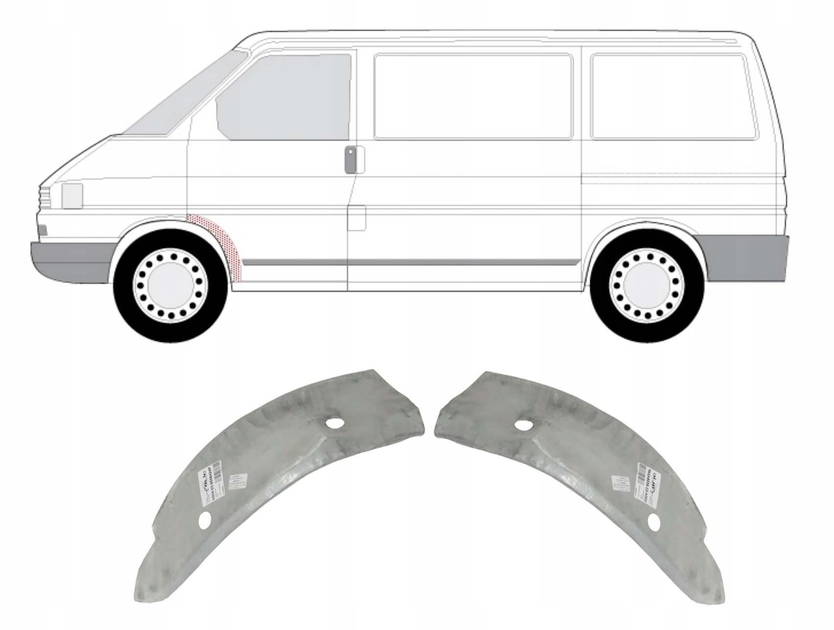 REPERATURKA BŁOTNIKA NADKOLA PRZÓD VW T4 90-03 L+P