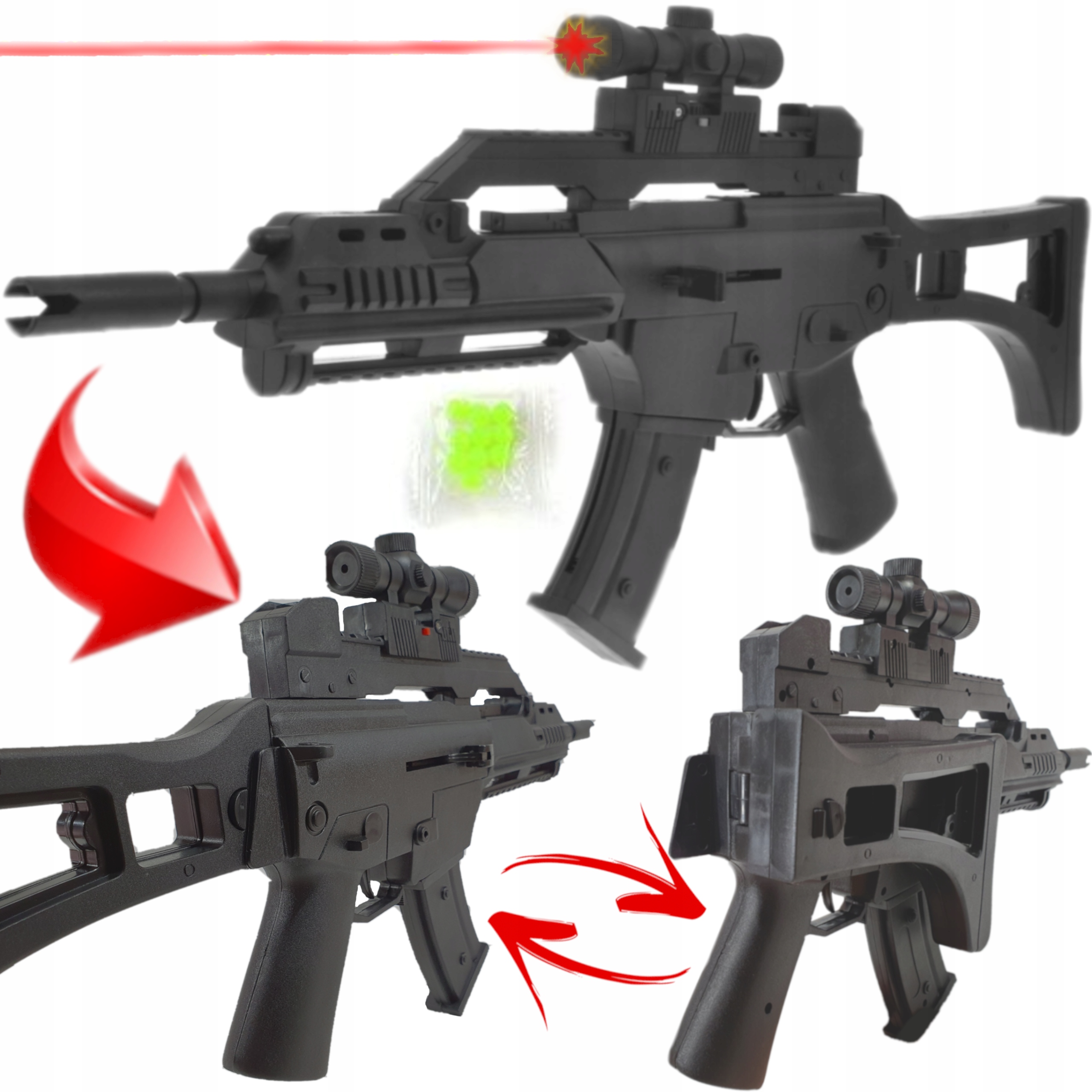 

Karabin Snajperka Na Kulki Laser *składana Kolba*