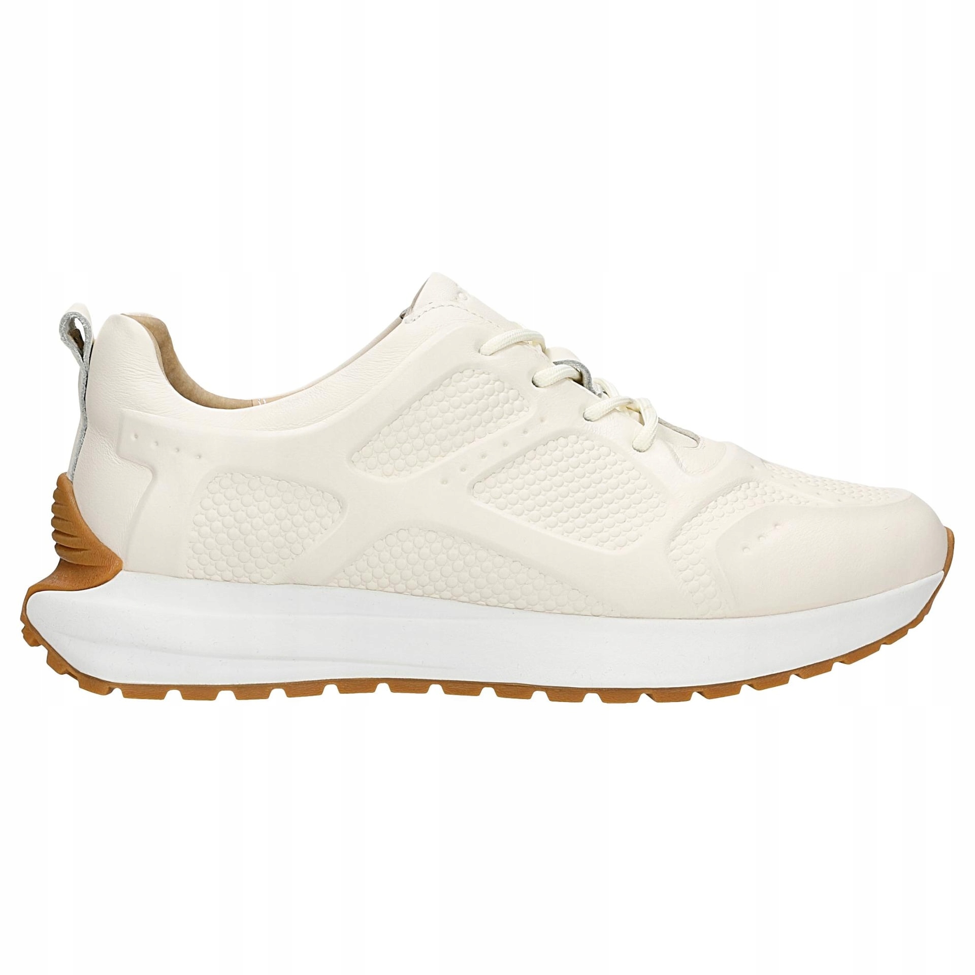 Beżowe sneakersy damskie z ozdobnymi tłoczeniami r. 40