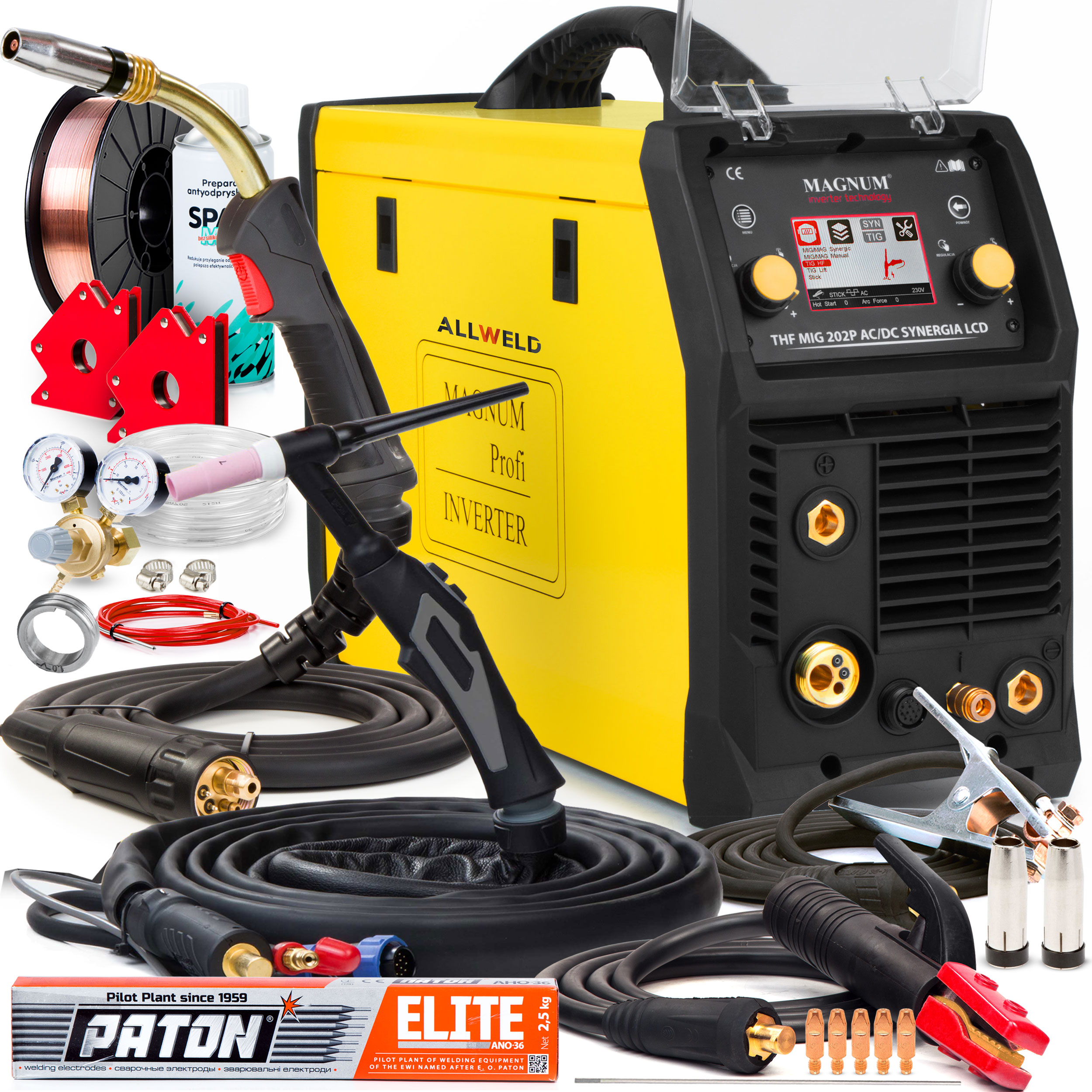 Poloautomatický Svařovací Stroj Magnum Thf Mig 202P Ac/dc Synergie LCD Mma Tig Alu