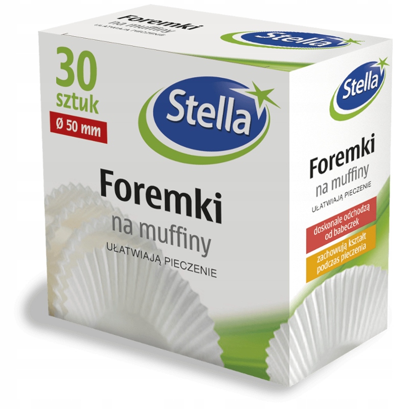 

Stella Foremki Na Muffiny Ø50 MM 30 Szt. Białe Box
