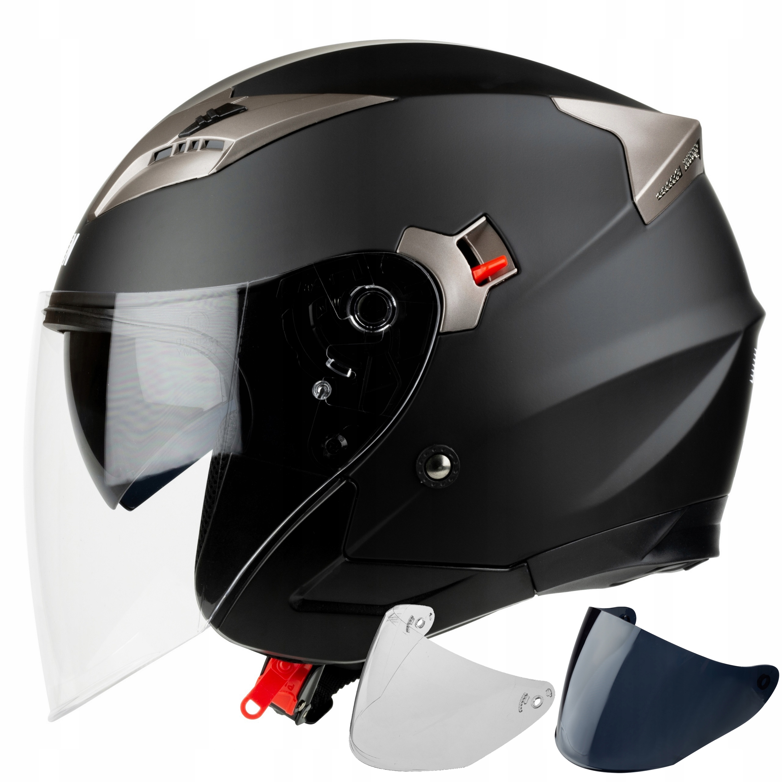 Motocyklová Přilba Horn 627 Černá Matná Černé Sklo V Sadě S