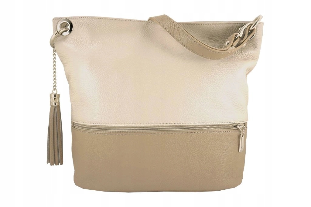 Italská kožená kabelka Barberinis krémově béžová