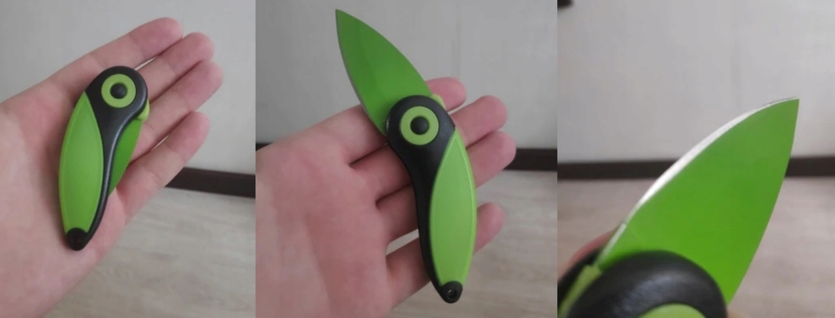 MAŁY NÓŻ NOŻYK SCYZORYK SKŁADANY ZIELONA PAPUGA Wzór dominujący bez wzoru