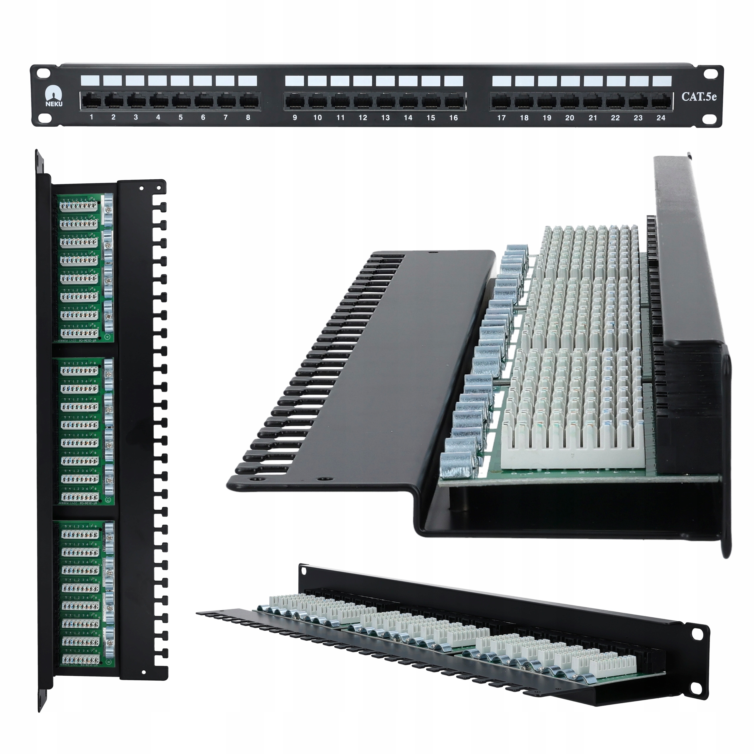 Neku Patch panel patchpanel Rack 19'' 5e 24p Utp