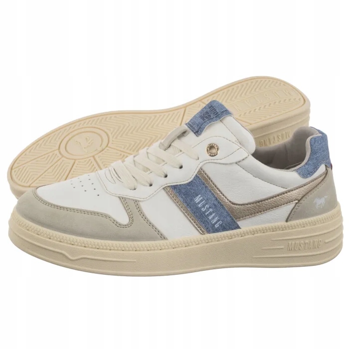 Tenisky Polobotky Dámské Mustang Šedé/Bílé 1510-301-238