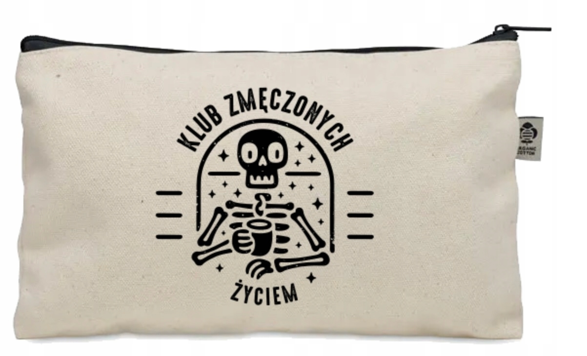 Kosmetyczka saszetka beżowa Klub Zmęczonych Życiem kościotrup kawa KO_280
