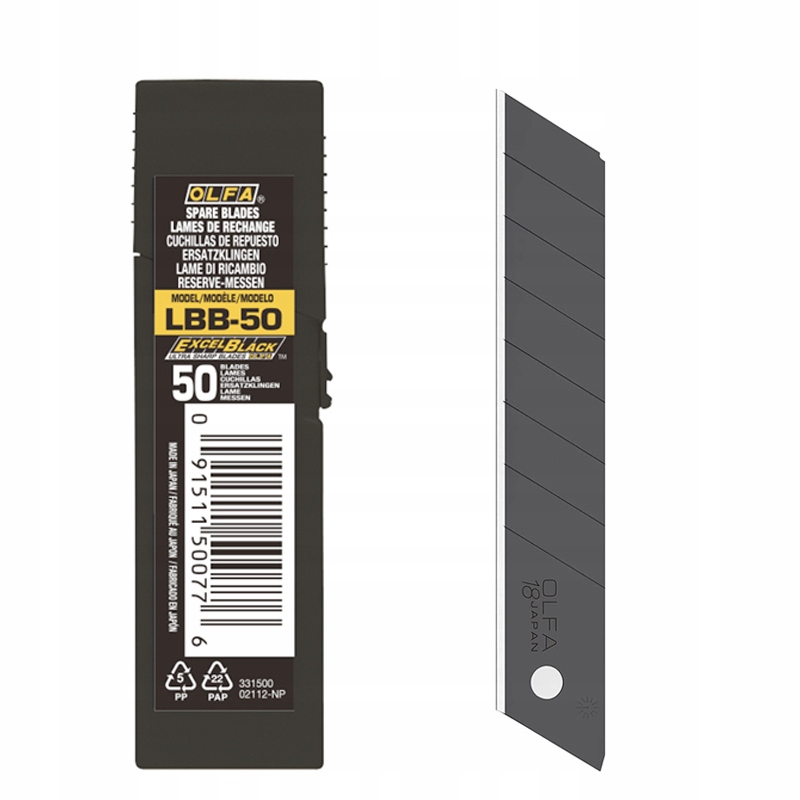 

Olfa Ostrza Segmentowe Czarne LBB-50 18mm