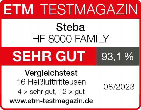 STEBA Frytkownica Beztłuszczowa 8L Ekran Dotykowy 8 Programów 1800W Timer — miniatura 3