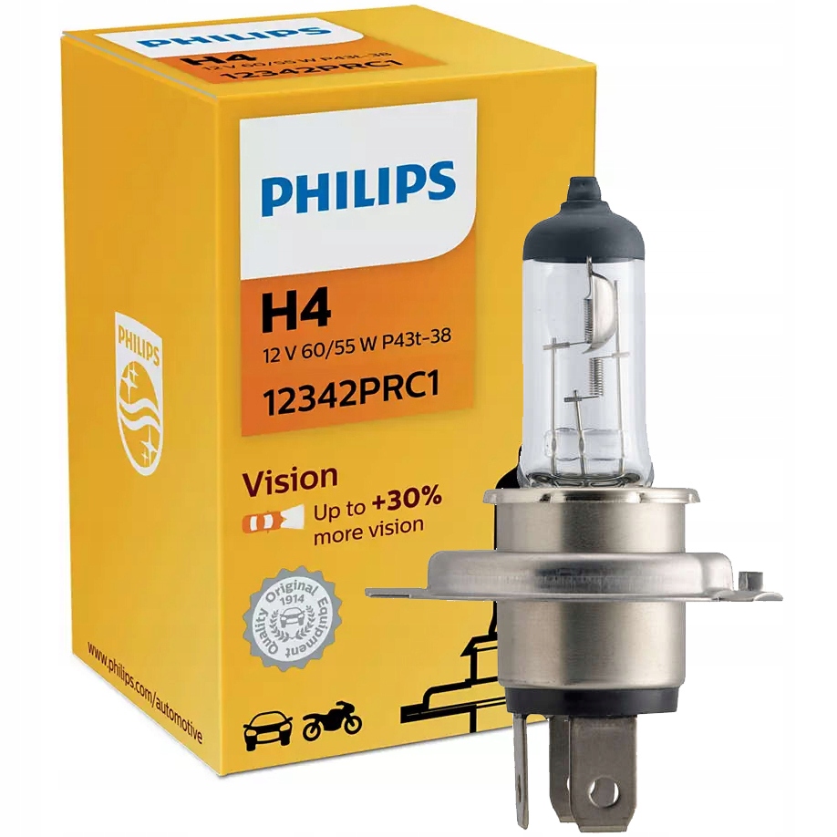 

Philips Premium +30% Więcej Światła Żarówka 12V H4