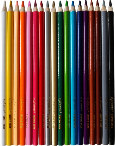 Kredki Szkolne Trójkątne Super Size 18 Kol. + Tem