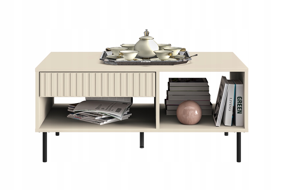 Stolik Kawowy Ryflowany 1SZ 100 cm Kaszmir ZOFIA ML Kod producenta styl