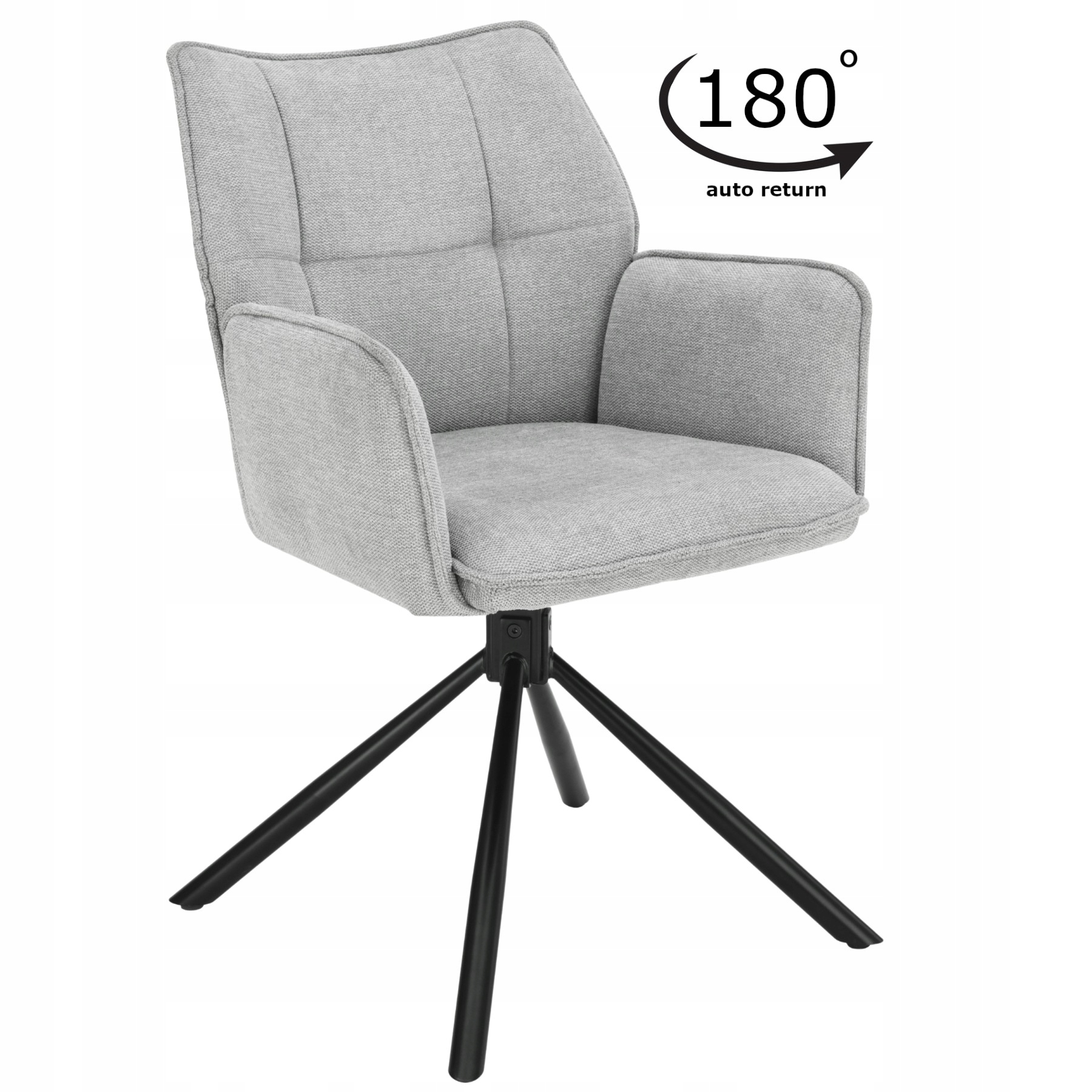 Krzesło obrotowe tapicerowane szare do salonu jadalni kuchni i biurka Eden
