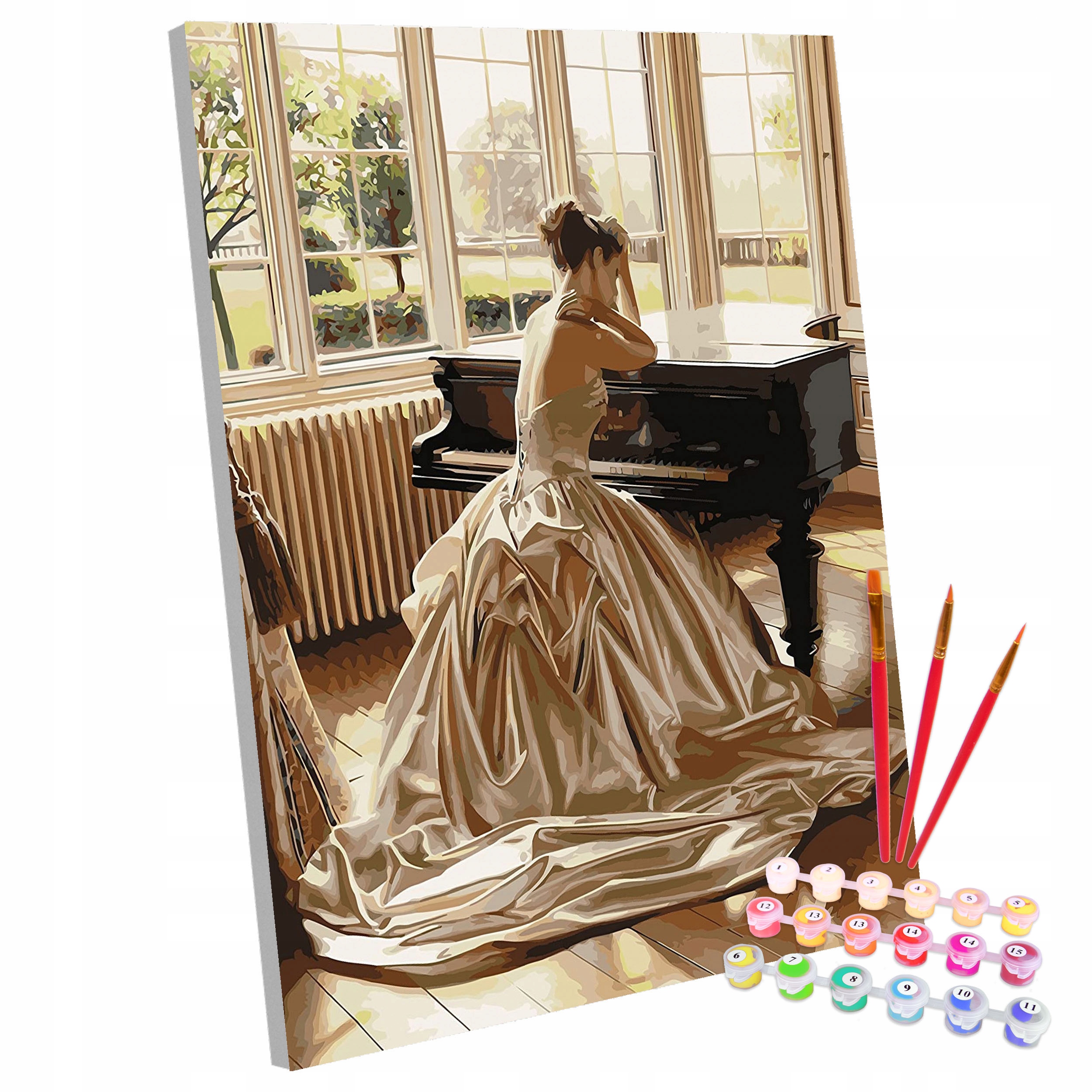 Sada Obraz Pro Malování Malování Podle Čísel Na Rámu Pianistka 40x50