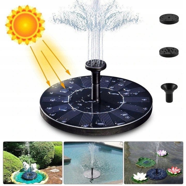 FONTANNA SOLARNA PŁYWAJĄCA OGRODOWA POMPA DO OCZKA