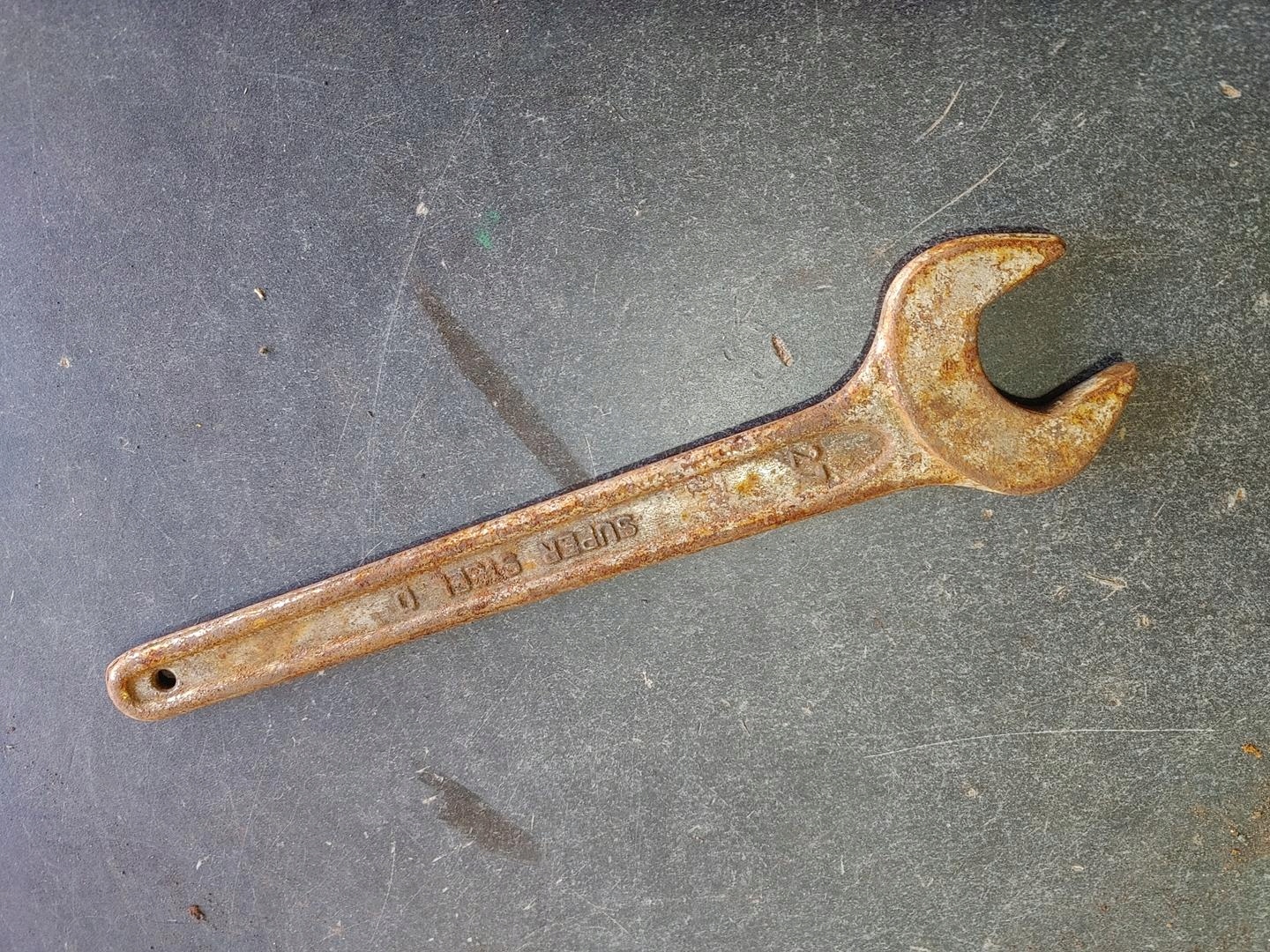 STARY ZABYTKOWY KLUCZ PŁASKI DDR WFR ROZMIAR 27 SUPER STEEL
