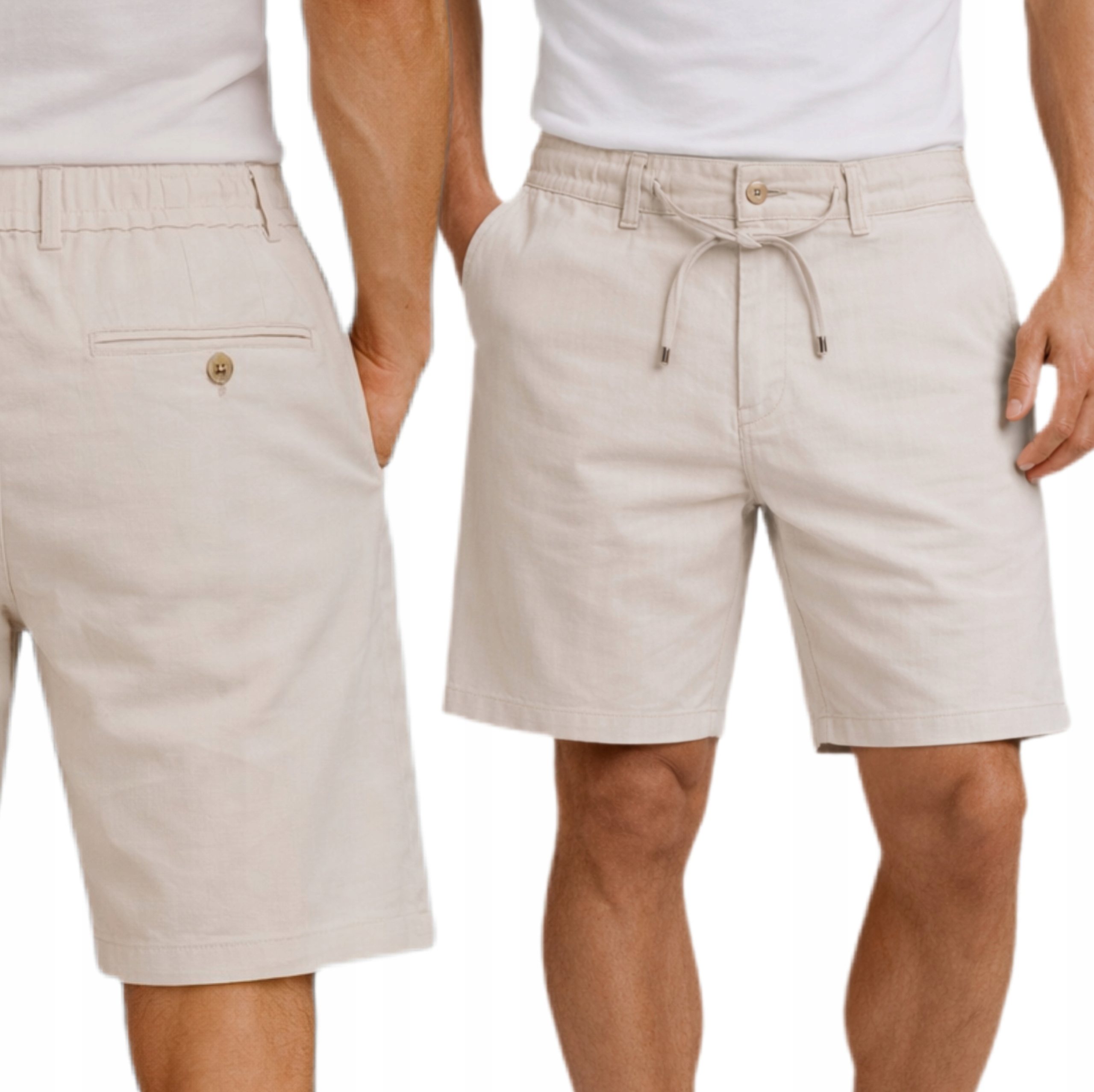 Kraťasy Krátké šortky Bavlna Elegantní k košili Béžová vel. 33