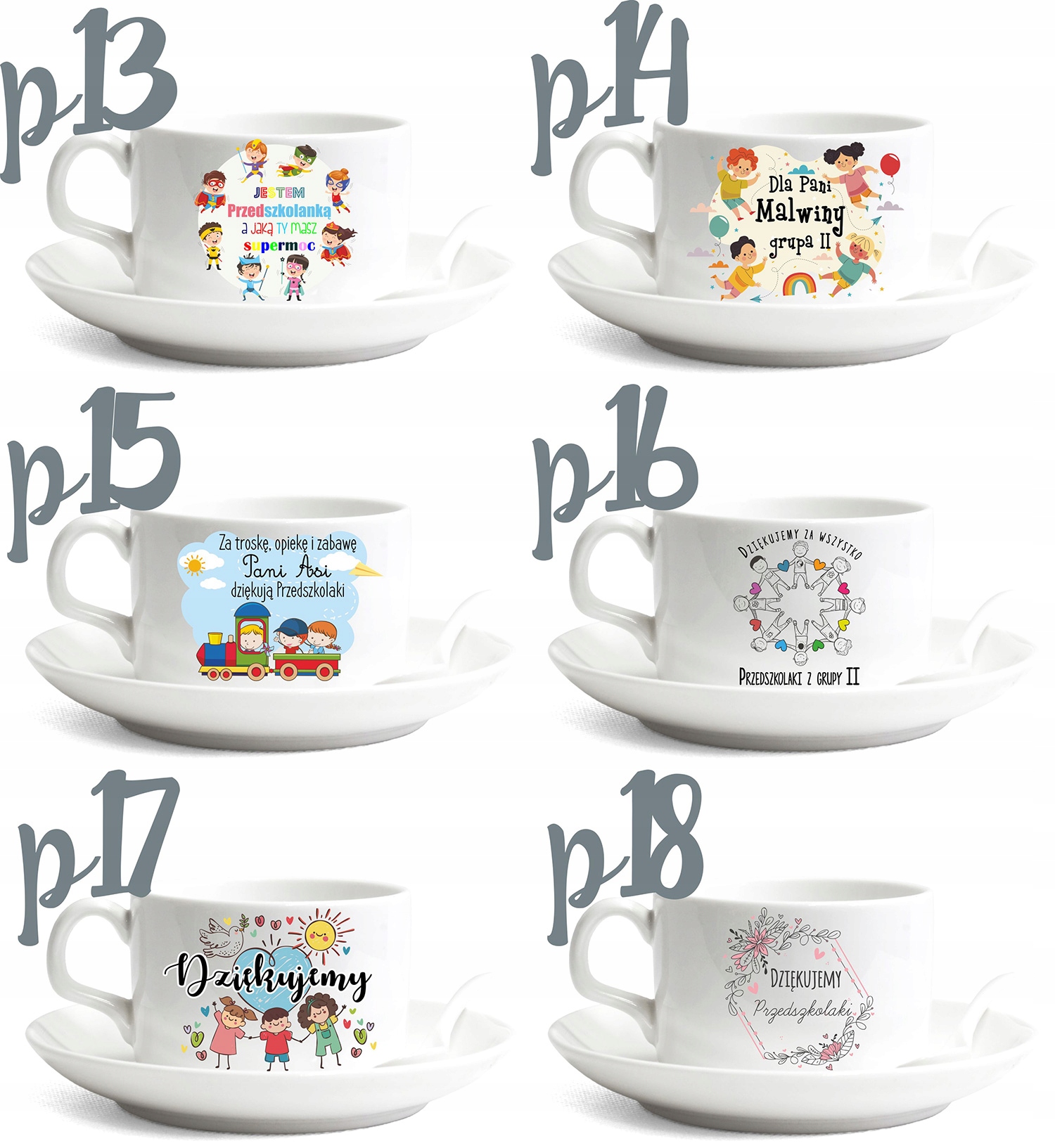 Csésze csészealj Ajándék óvónőnek NYOMTATÁS EAN (GTIN) 5903069002471