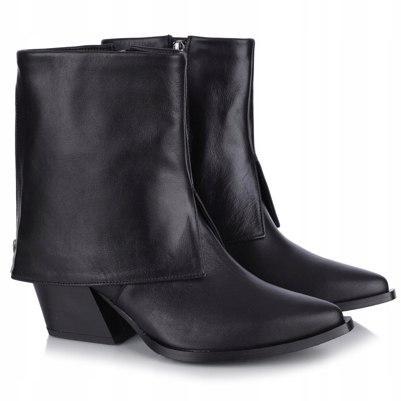 Kotníkové Boty kovbojské boty kožené Gamis 7635 Černé Lico lícová kůže VEL..37