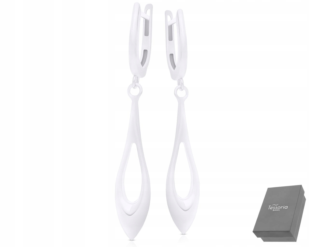 Stříbrné Náušnice Závěsné Dlouhé Anglické Hladké Štíhlé Dámské ryzost 925