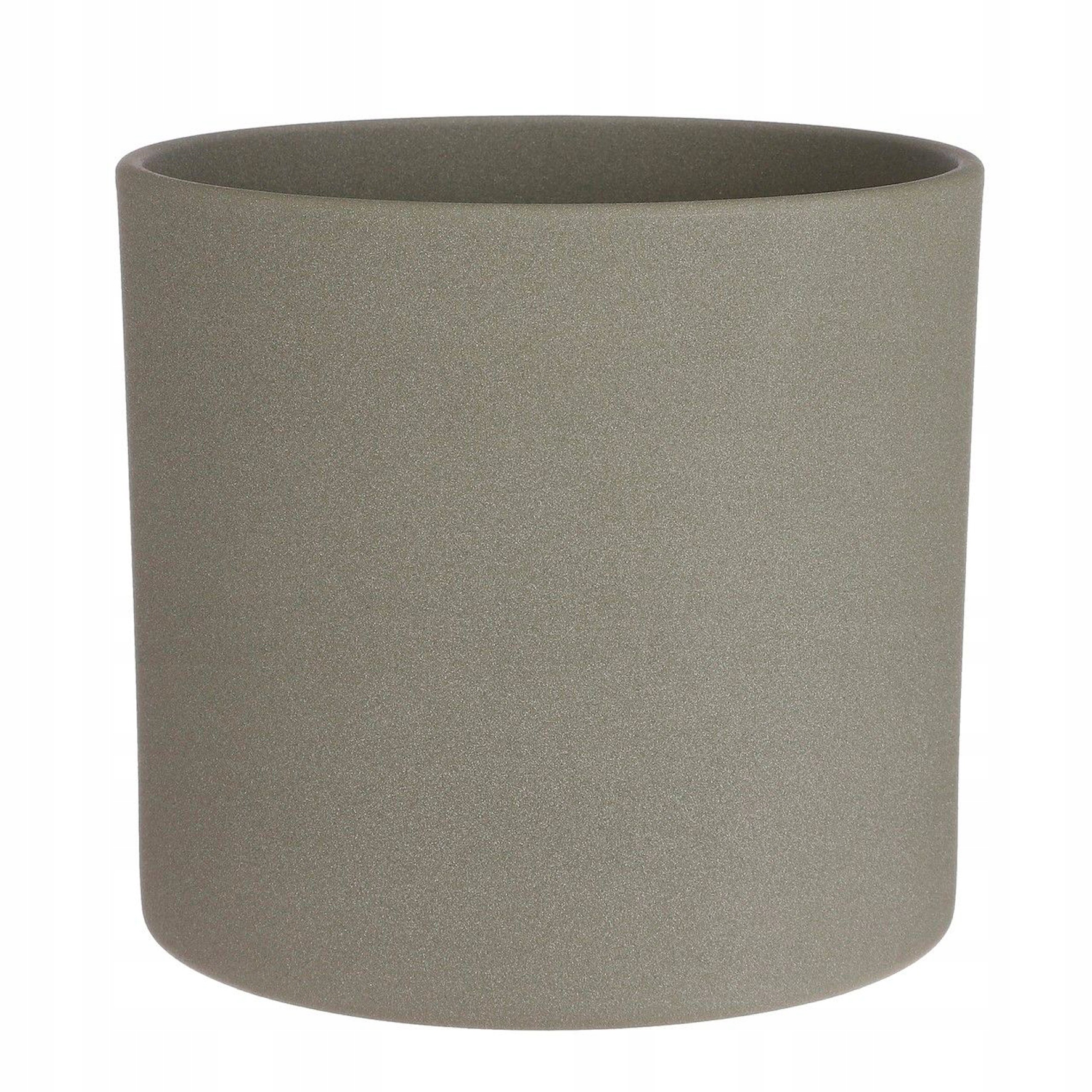 zielono piaskowa donica duża okrągła Era 32 ceramika delikatny zielony Mat