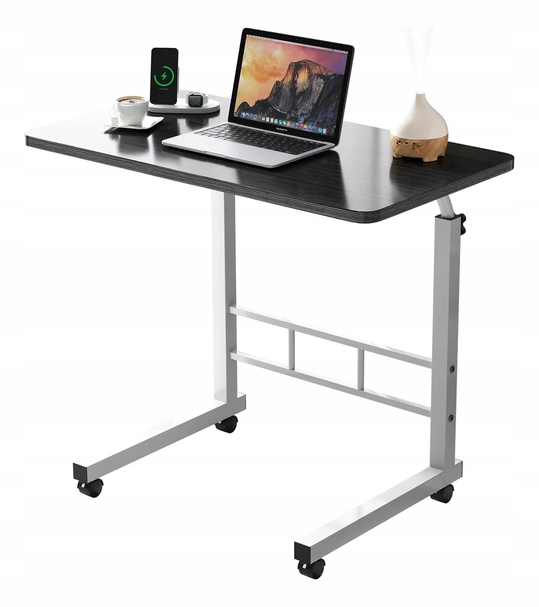 Stolik Pod Laptop Na Kółkach Mobilne Biurko Przyłóżkowe Regulowana Wysokość