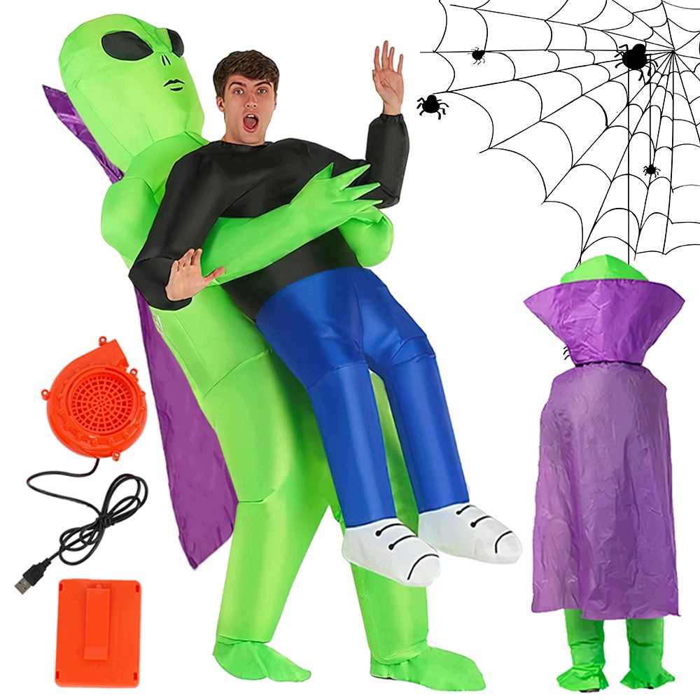 Halloween Kostým Mimozemšťan Alien Univerzální Převlek 150 190 CM