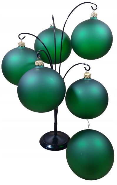 BOMBKI CHOINKOWE SZKLANE ZIELEŃ MAT 10 cm.