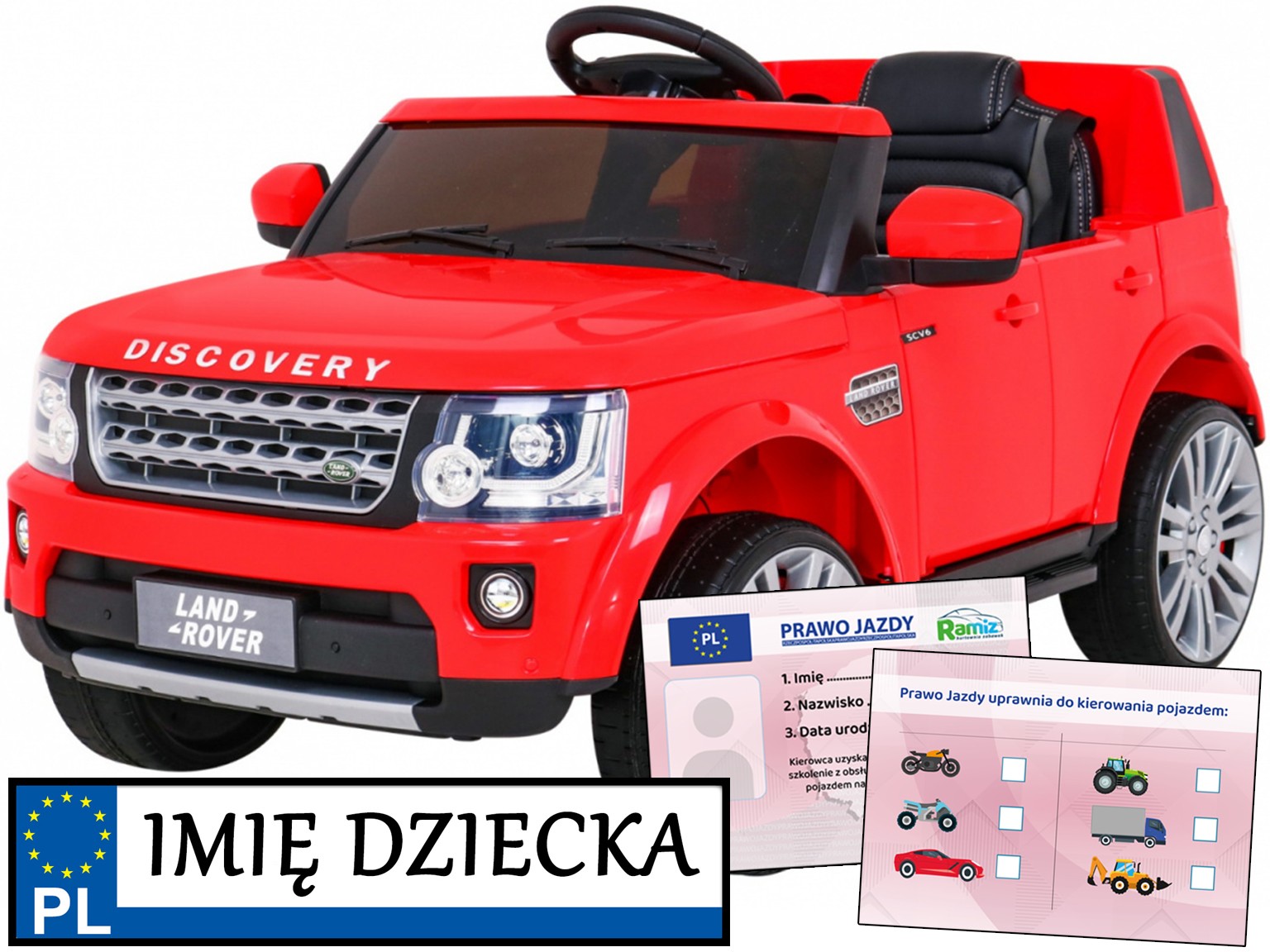 Land Rover Discovery samochód elektryczny dla dziecka Pilot Ekoskóra