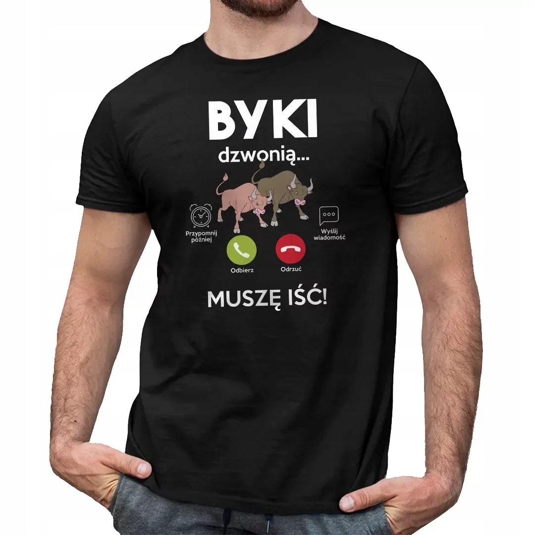 

Byki dzwonią, muszę iść Śmieszna Koszulka Męska