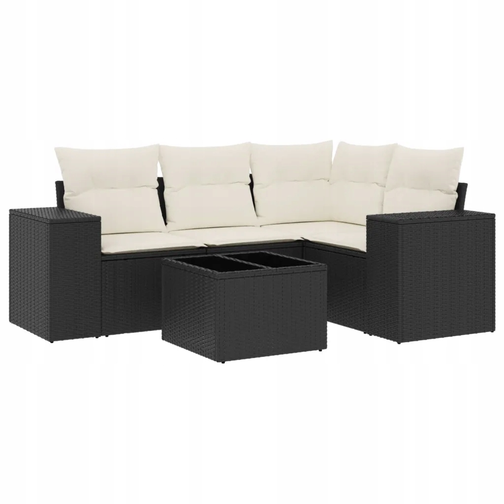 Set zahradního nábytku technorattan vidaXL černý 5 el.
