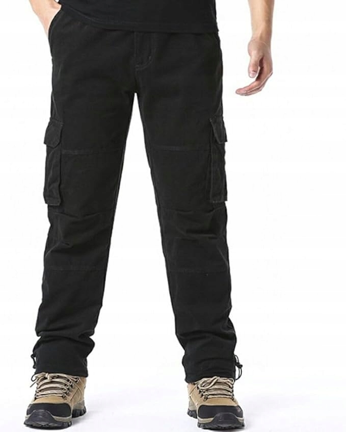 Digralneové outdoorové kalhoty pro muže, bavlněné (XL, černé)