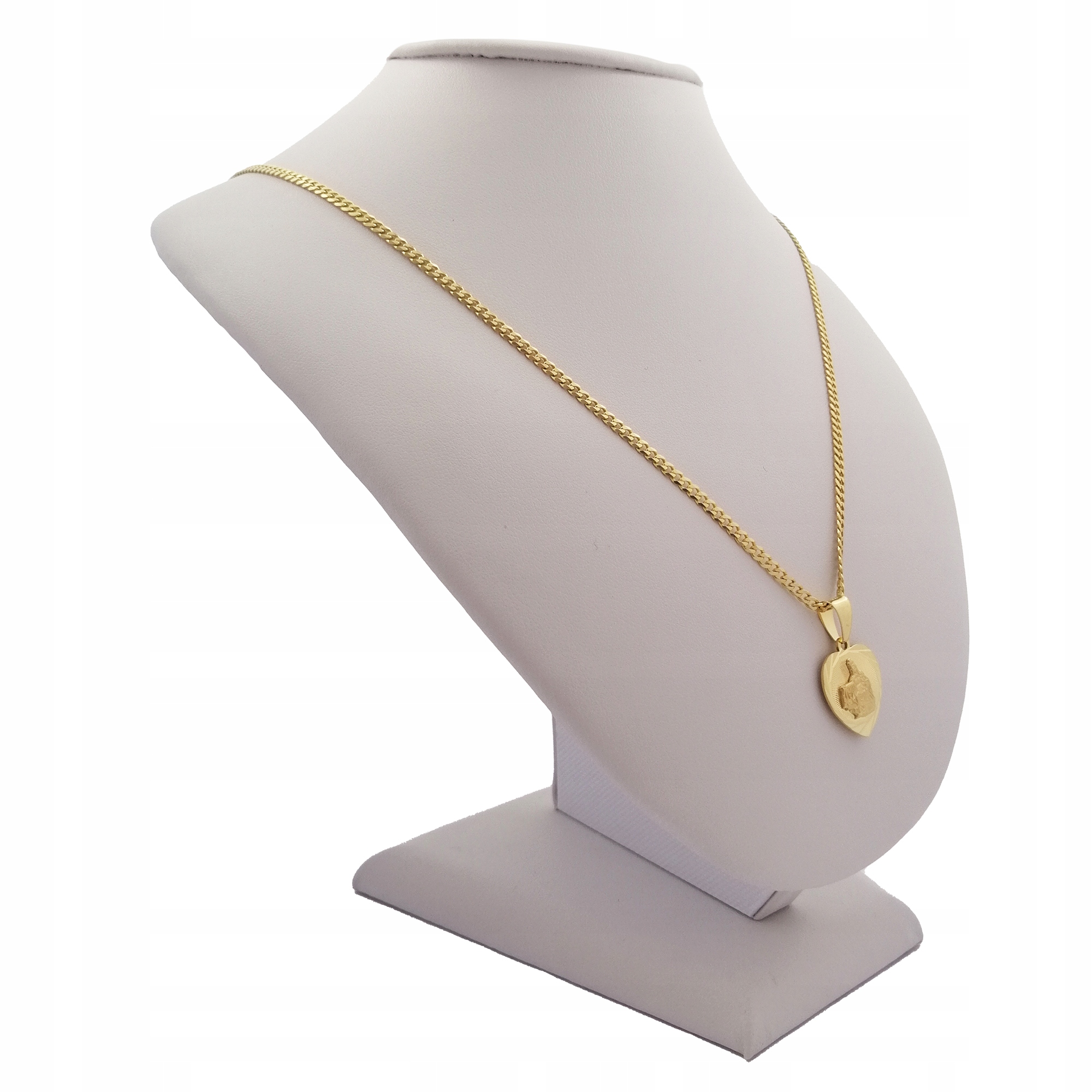 ZŁOTY ŁAŃCUSZEK+MEDALIK PREZENT KOMUNIA GRAWER 925 Materiał Pozłacany Srebro