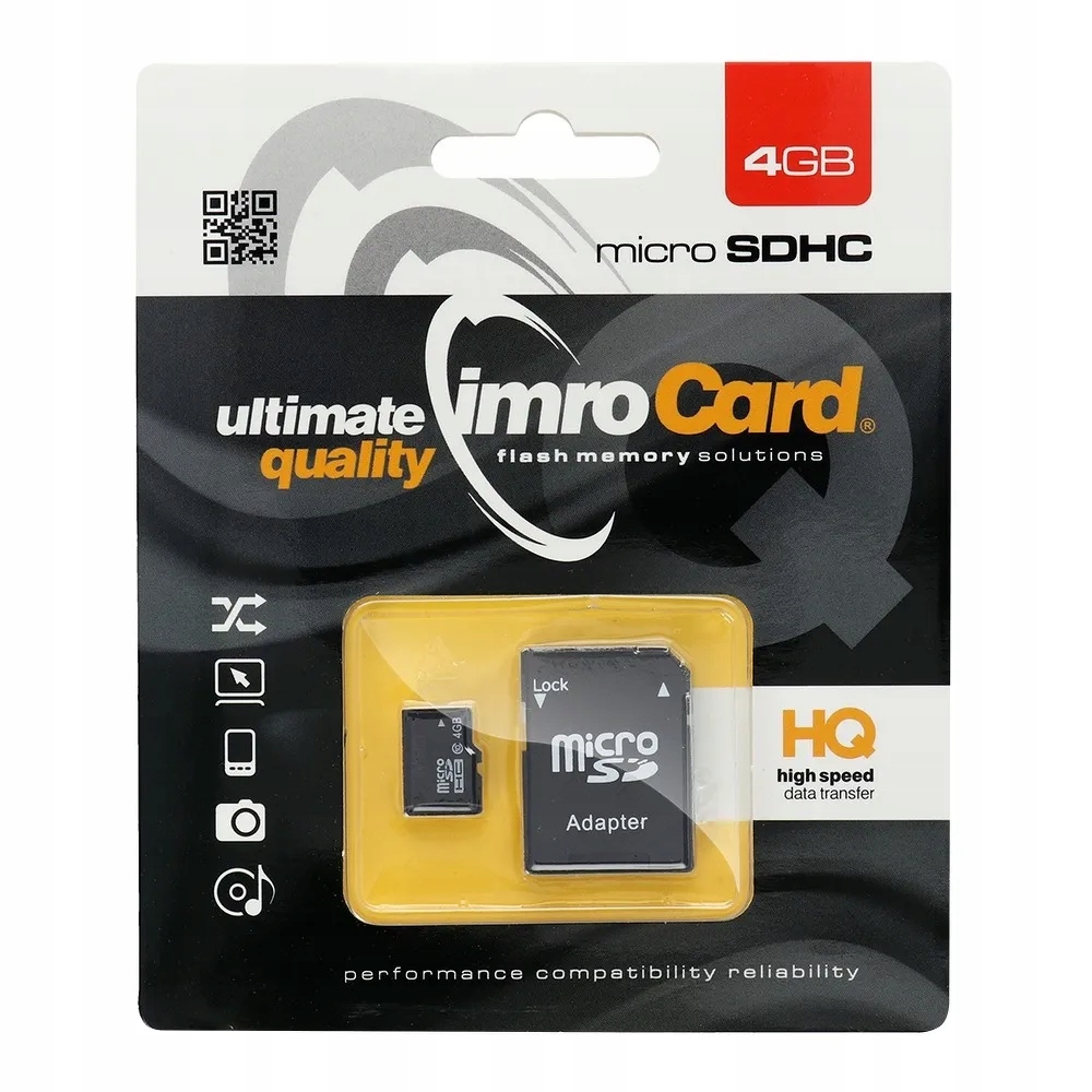 Imro karta pamięci microSD 4GB 100MB/s class 10 Uhs I z adapterem Sd