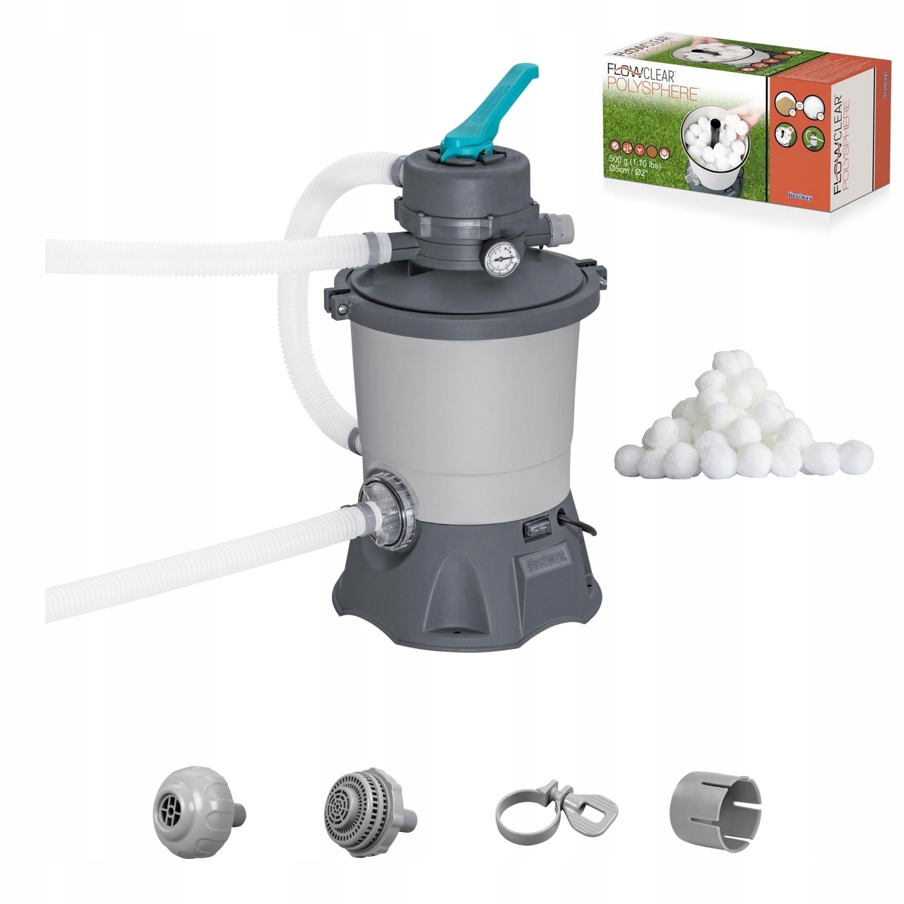 Zestaw Pompa Piaskowa 3596 l/h Bestway 58515 Kulki Filtrujące Polysphere